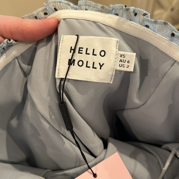 NWT HELLO MOLLY MIMOSA TIME DRESS‎ BLUE xs - Picture 8 of 11